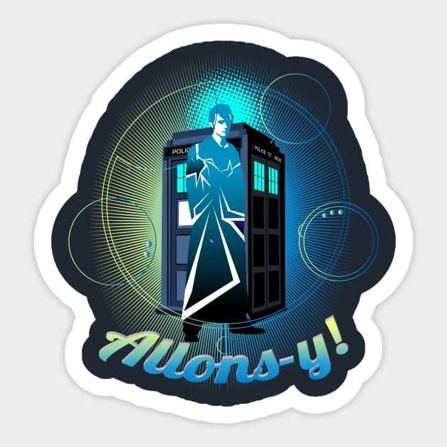 ALLONS-Y! Sticker by KARMADESIGNER T-SHIRT SHOP